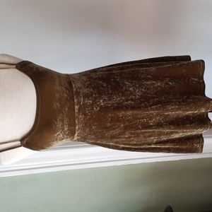 Vintage Olive Velour Dress Small